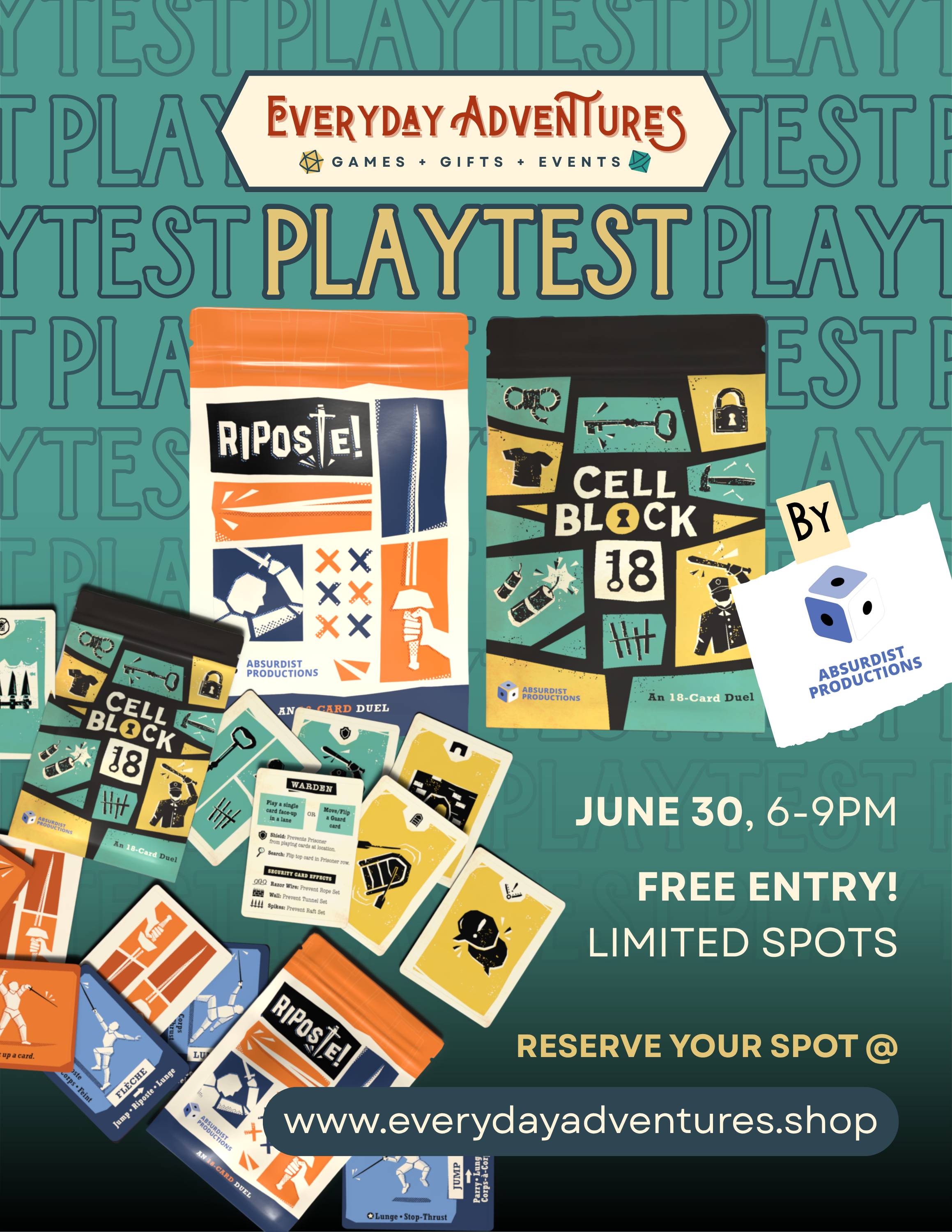 PLAYTEST - Cell Block 18 and Riposte by Absurdist Productions